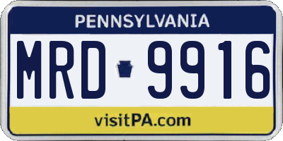 PA license plate MRD9916