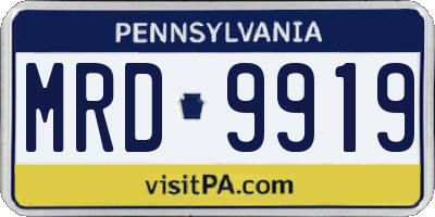 PA license plate MRD9919