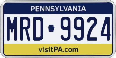 PA license plate MRD9924