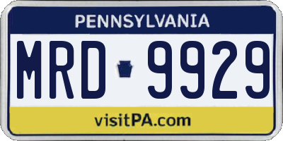 PA license plate MRD9929