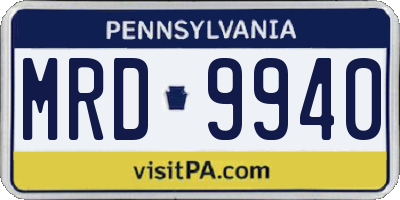 PA license plate MRD9940