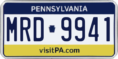 PA license plate MRD9941