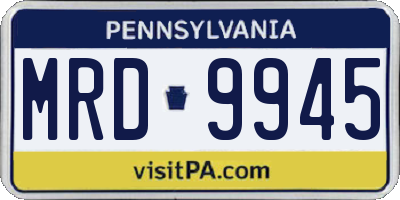 PA license plate MRD9945