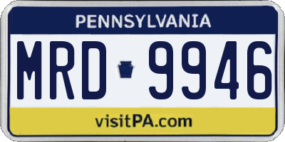 PA license plate MRD9946