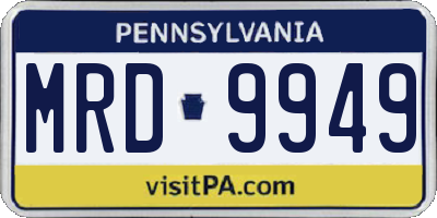 PA license plate MRD9949