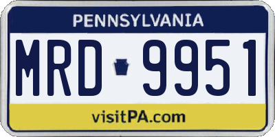 PA license plate MRD9951