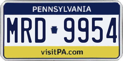 PA license plate MRD9954
