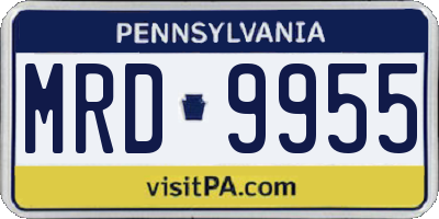 PA license plate MRD9955