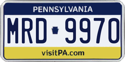 PA license plate MRD9970