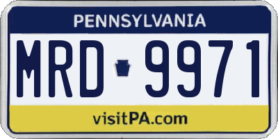 PA license plate MRD9971