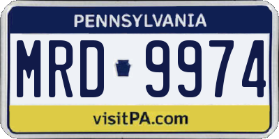 PA license plate MRD9974