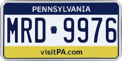 PA license plate MRD9976