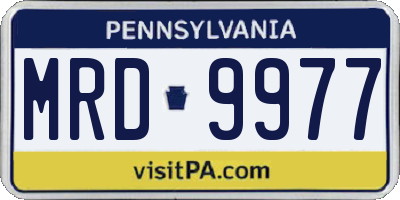 PA license plate MRD9977