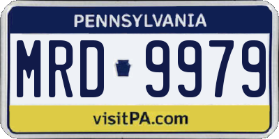 PA license plate MRD9979