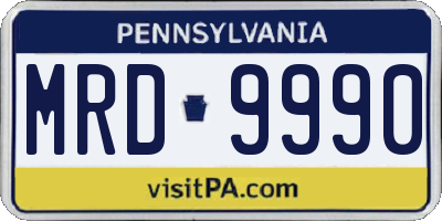 PA license plate MRD9990