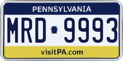 PA license plate MRD9993