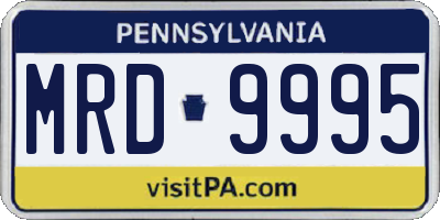 PA license plate MRD9995