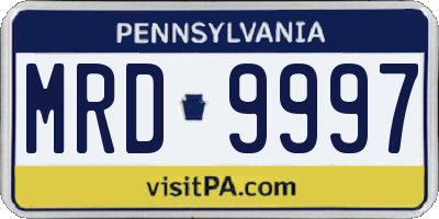 PA license plate MRD9997
