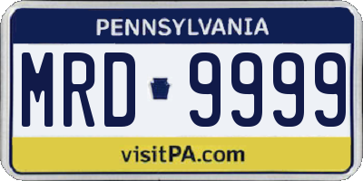 PA license plate MRD9999