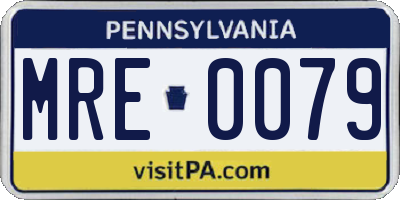 PA license plate MRE0079