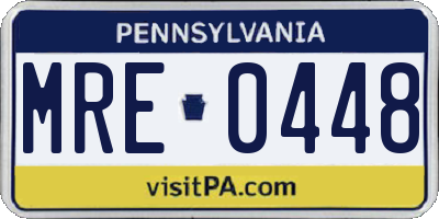 PA license plate MRE0448