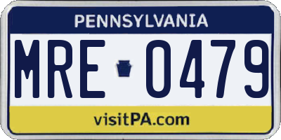 PA license plate MRE0479