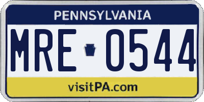 PA license plate MRE0544