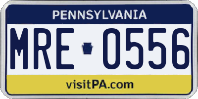 PA license plate MRE0556