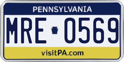 PA license plate MRE0569