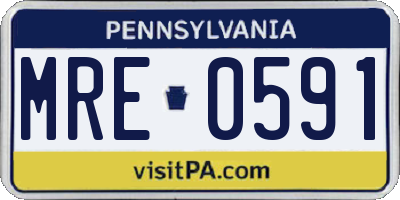 PA license plate MRE0591