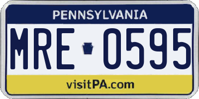PA license plate MRE0595