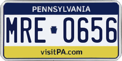 PA license plate MRE0656