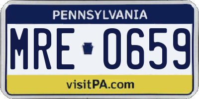 PA license plate MRE0659