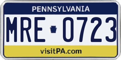 PA license plate MRE0723