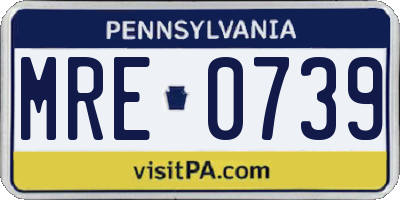 PA license plate MRE0739