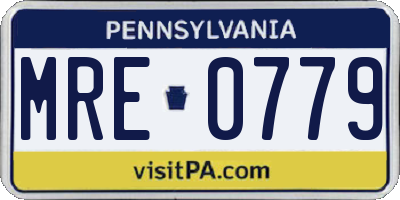 PA license plate MRE0779