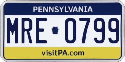 PA license plate MRE0799