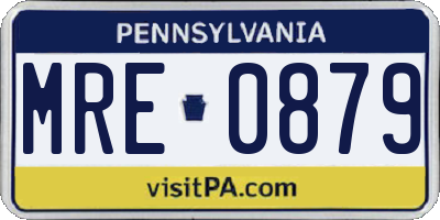PA license plate MRE0879