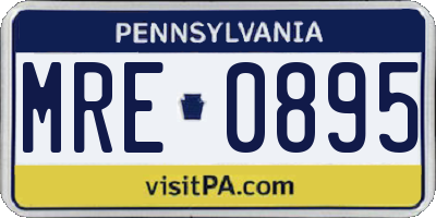 PA license plate MRE0895