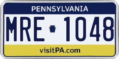 PA license plate MRE1048