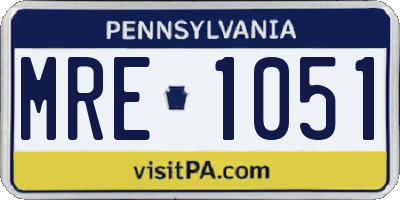 PA license plate MRE1051