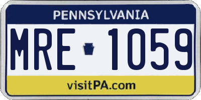 PA license plate MRE1059