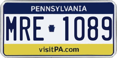 PA license plate MRE1089