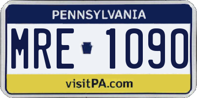 PA license plate MRE1090