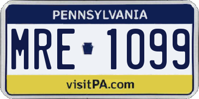PA license plate MRE1099