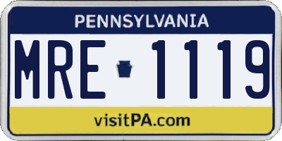 PA license plate MRE1119