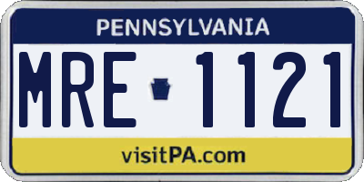 PA license plate MRE1121