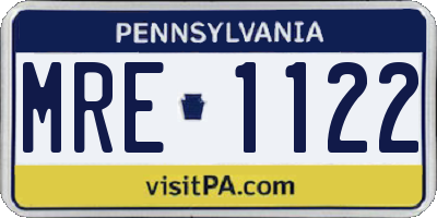PA license plate MRE1122
