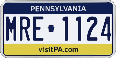 PA license plate MRE1124