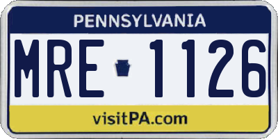 PA license plate MRE1126